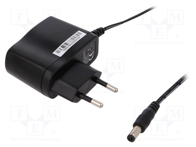 Power supply: switched-mode; 12VDC; 0.5A; Out: 5,5/2,1; 6W; Plug: EU