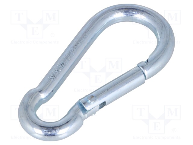 Snap hook; steel; for profiles; zinc; 5mm