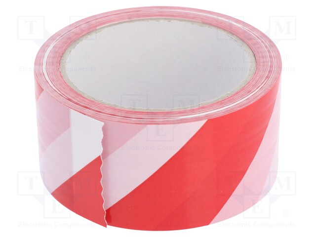 Tape: warning; W: 50mm; L: 33m; Colour: white-red; V: self-adhesive