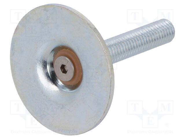 Foot of pin; Base dia: 40mm; M8; steel; Plunger length: 40mm