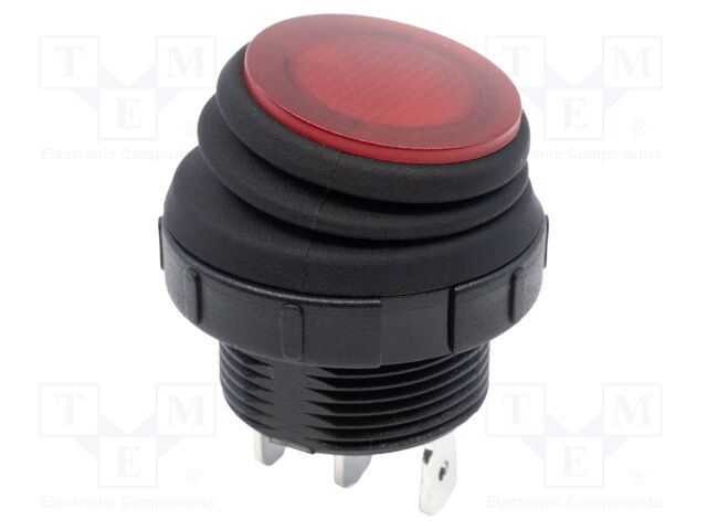 ROCKER; SPST; Pos: 2; OFF-ON; 16A/250VAC; 16A/30VDC; red; red; IP68