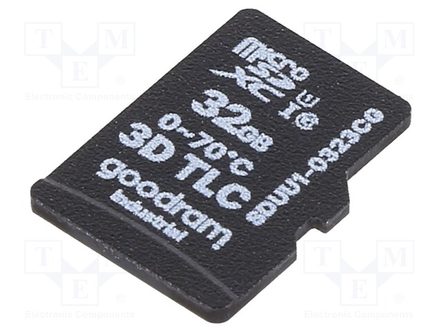 Memory card; industrial; 3D TLC,microSD; 32GB; UHS I U1; 0÷70°C