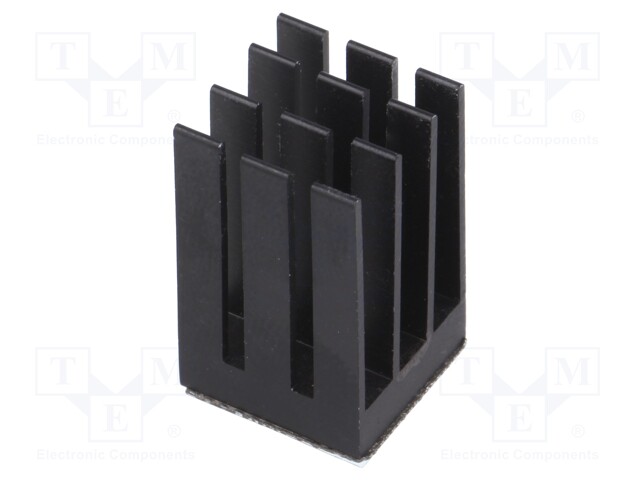 Heatsink: extruded; grilled; black; L: 15mm; W: 15mm; H: 24.5mm