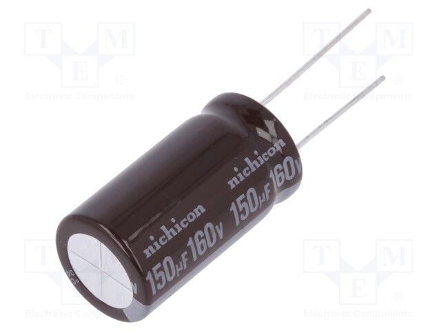 Capacitor: electrolytic; THT; 150uF; 160VDC; Ø16x31.5mm; ±20%