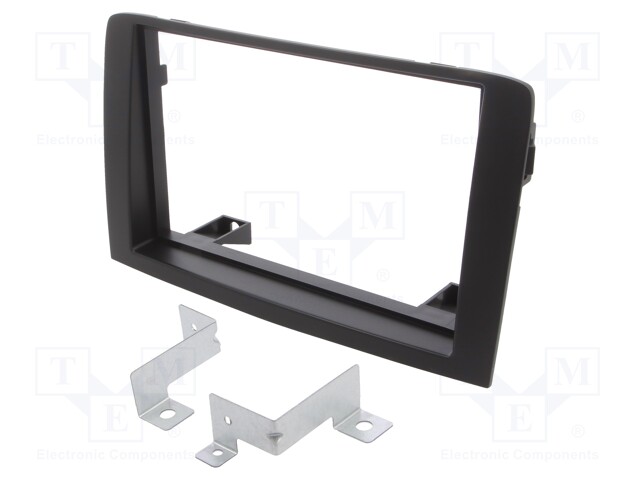 Radio mounting frame; Fiat,Lancia; 2 DIN; black
