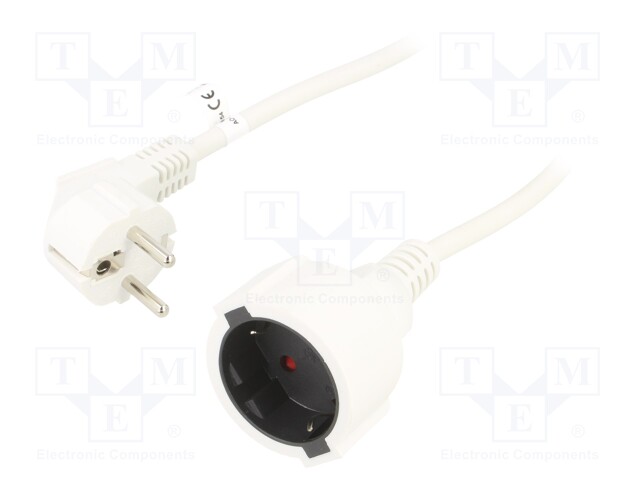 Extension lead; Sockets: 1; PVC; black; 3x1,5mm2; 5m; 16A