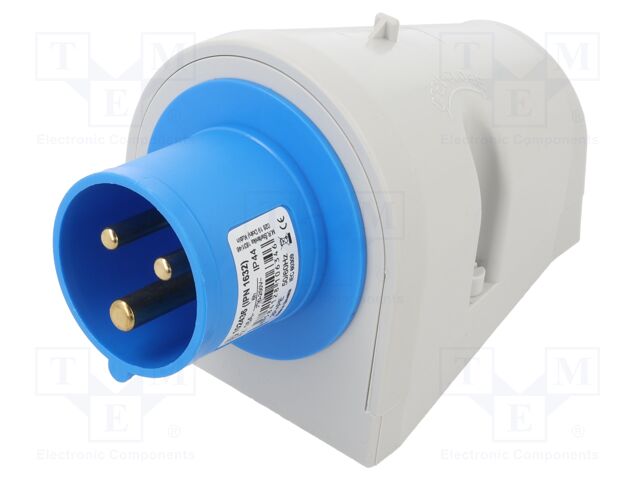Connector: AC supply 3-phase; socket; male; 16A; 230VAC; IEC 60309