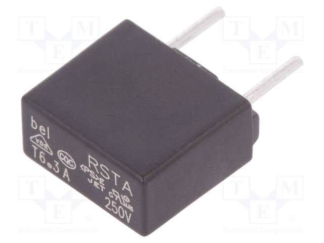 Fuse: fuse; time-lag; 6.3A; 250VAC; 63VDC; 8,4x4x7,8mm; Package: bag