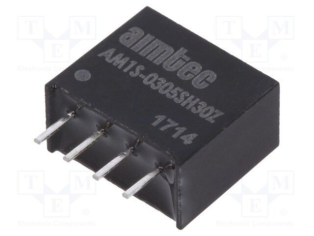 Converter: DC/DC; 1W; Uin: 2.97÷3.63V; 5VDC; Iout: 200mA; SIP4; 1.5g