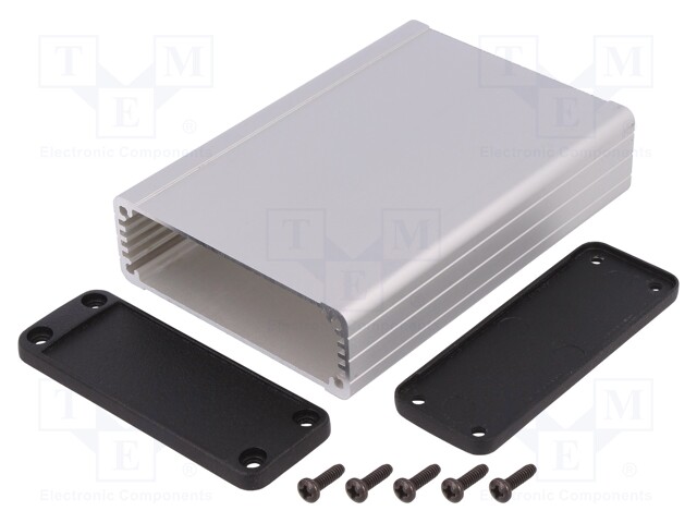Enclosure: with panel; 1457; X: 84mm; Y: 120mm; Z: 28mm; aluminium