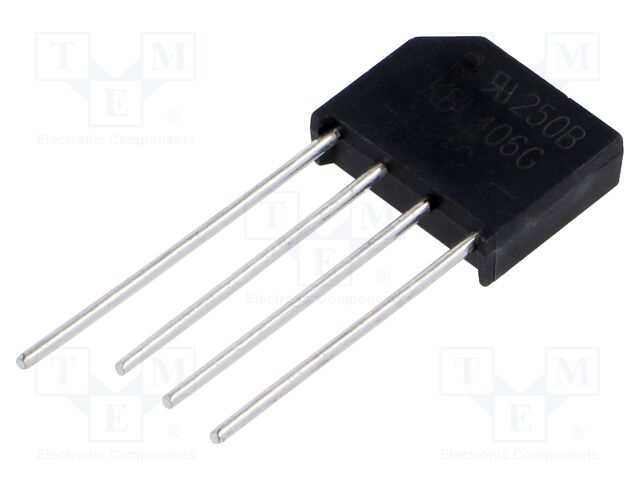 Bridge rectifier: single-phase; 4A; flat; THT