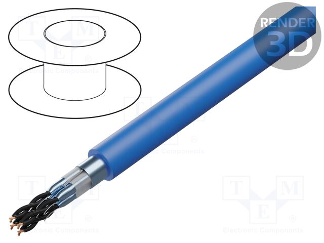 Wire; IB-BIT 500 (St); 12x2x1mm2; PVC; blue; 300V,500V