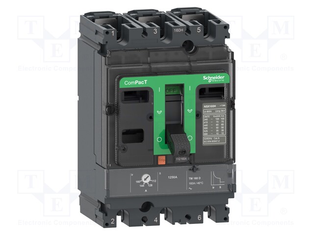 Power breaker; Inom: 16A; IP40; -25÷70°C; Short circuit cap: 36kA