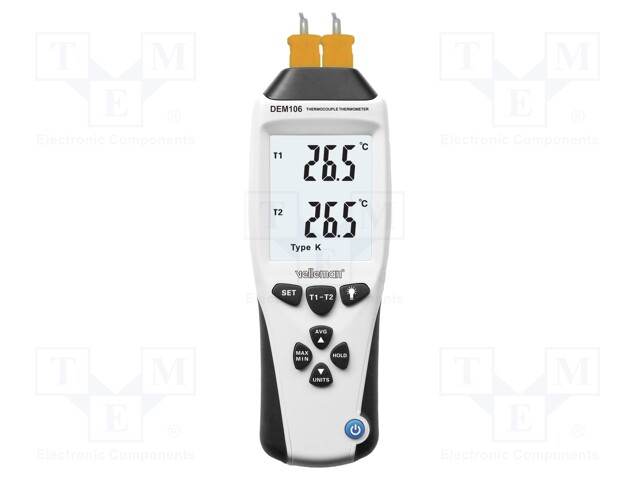 Meter: temperature; LCD 4 digits; Accur: ±1°C; -200÷1370°C; 0.5%