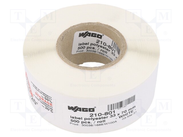 Nameplates; 33mm; 70mm; white; No.of labels: 500pcs.