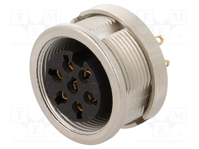 Connector: M16; female; IP68; socket; soldering; 250V; PIN: 7; 5A