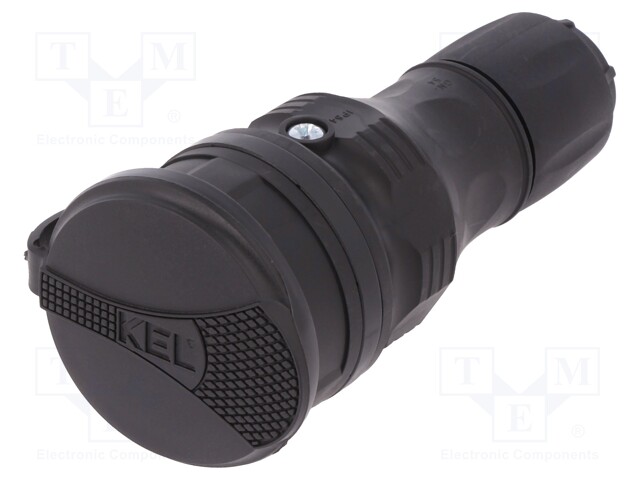 Connector: AC supply; socket; Layout: 2P+PE; black; 250VAC; 16A