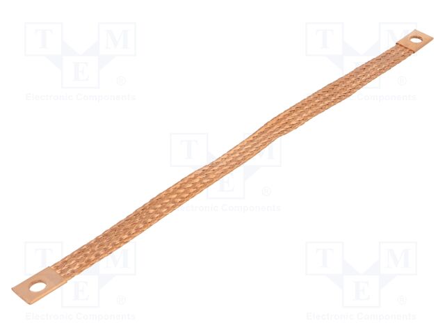 Braids; earthing tape; 16mm2; Ø1: 9mm; Ø2: 9mm; 120A; L: 330mm