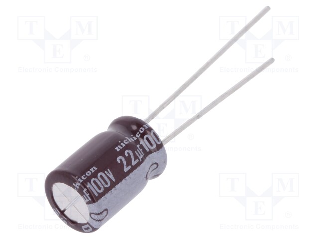 Capacitor: electrolytic; THT; 22uF; 100VDC; Ø8x11.5mm; Pitch: 3.5mm