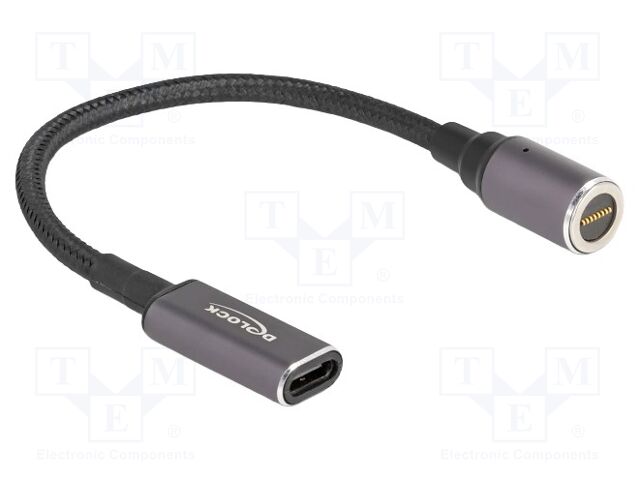 Cable; magnetic; 8pin plug,USB C socket; 0.15m; black; textile