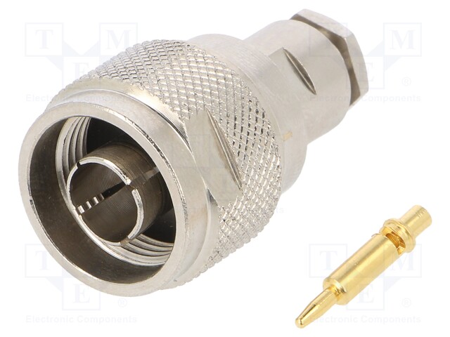 Plug; N; male; straight; 50Ω; H155; clamp; for cable; teflon