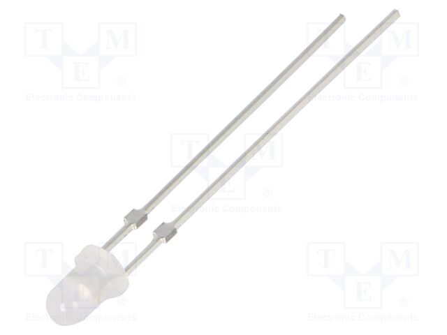 LED; green; 3mm; 1560÷2180mcd; 40°; Front: convex; 2.9÷3.4VDC