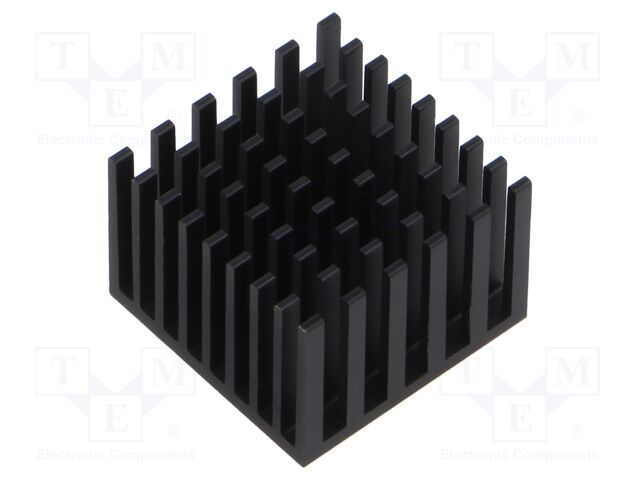 Heatsink: extruded; grilled; black; L: 21mm; W: 21mm; H: 15mm