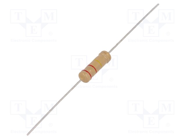 Resistor: carbon film; THT; 220kΩ; 2W; ±5%; Ø5x15mm; axial