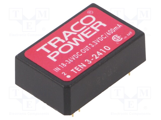 Converter: DC/DC; 3W; Uin: 18÷36V; 3.3VDC; Iout: 600mA; DIP24; 12.4g