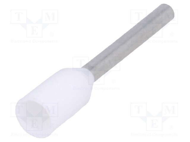 Bootlace ferrule; insulated; copper; 0.5mm2; 10mm; tinned; crimped