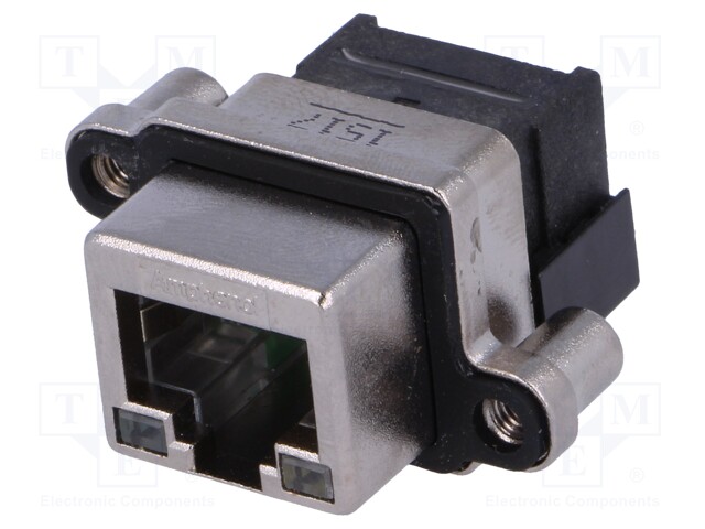 Socket; RJ45; with LED; UL94V-0; IP67; THT; for panel mounting