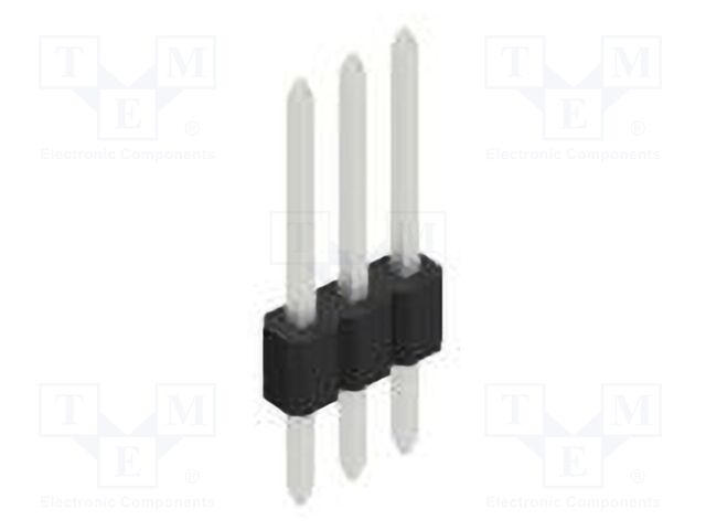 Connector: pin strips; pin header; male; PIN: 3; 1.27mm; THT; 1x3