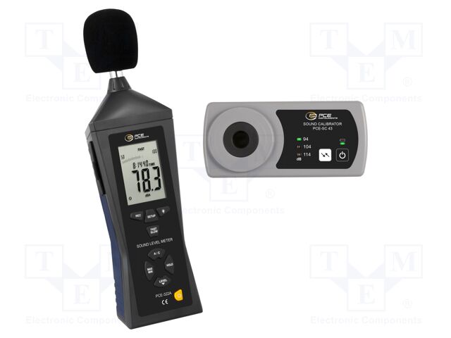 Meter: sound level; LCD; Sound level: 30÷130dB; 31.5÷8000Hz; IP20