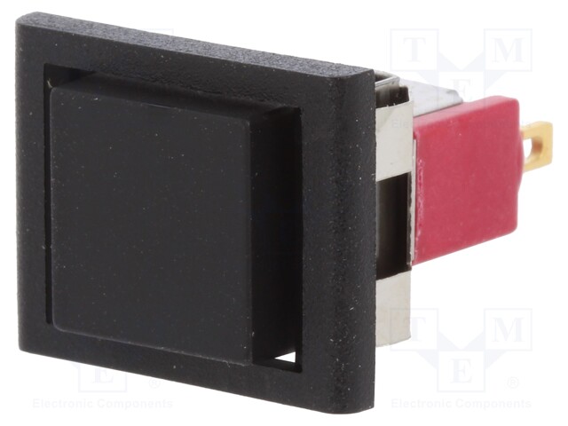 Switch: push-button; Pos: 2; SPDT; 1A/120VAC; 1A/28VDC; black