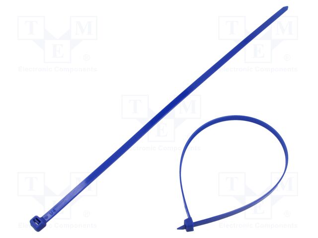 Cable tie; with metal; L: 400mm; W: 7.6mm; polyamide; 540N; blue