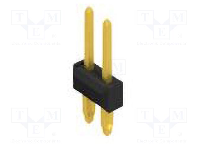 Connector: pin strips; pin header; male; PIN: 2; 2.54mm; THT; 2x1