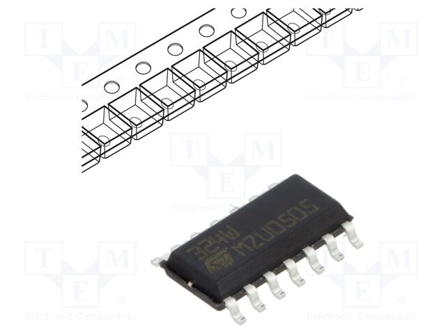 IC: operational amplifier; 1.3MHz; Ch: 4; SO14; ±1.5÷15VDC,3÷30VDC