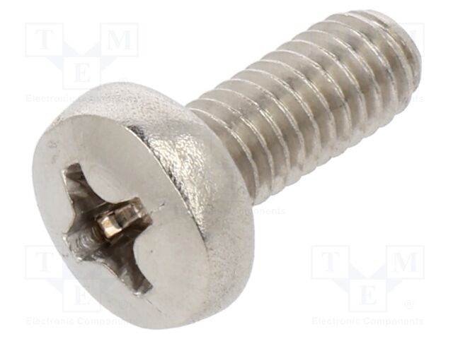 Screw; M4x10; Head: button; Phillips; PH2; A2 stainless steel