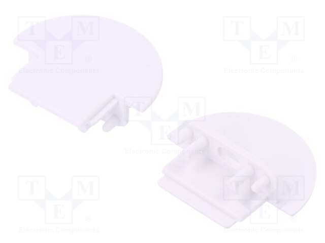 Cap for LED profiles; white; ABS; Application: GROOVE10
