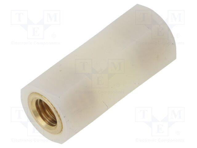 Screwed spacer sleeve; cylindrical; polyamide; M8; 35mm