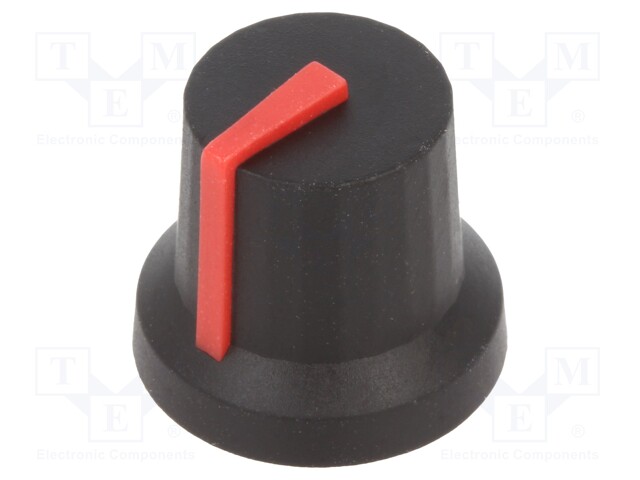 Knob; with pointer; rubber,plastic; Shaft d: 6mm; Ø16.8x14.5mm