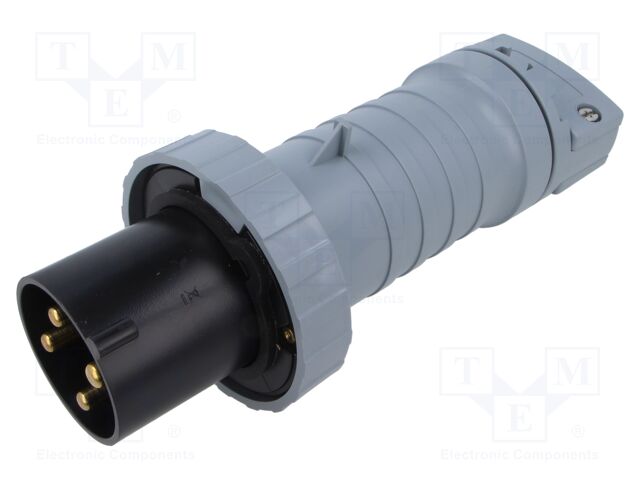 Connector: AC supply 3-phase; plug; male; straight; for cable