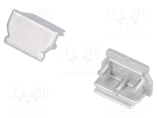 Cap for LED profiles; silver; ABS; Application: UNI12