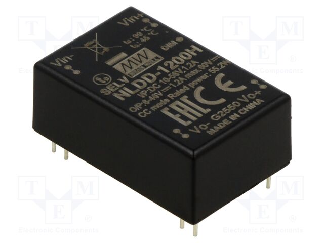 Converter: DC/DC; Uin: 10÷56V; Uout: 6÷46VDC; Iout: 1200mA; THT; NLDD