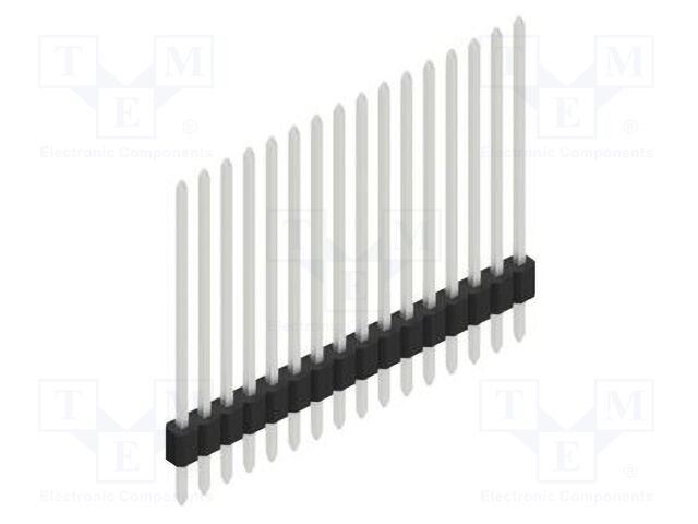 Connector: pin strips; pin header; male; PIN: 16; 1.27mm; THT; 1x16