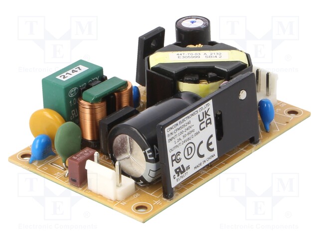 Power supply: switched-mode; 50W; 120÷370VDC; 90÷264VAC; 24VDC