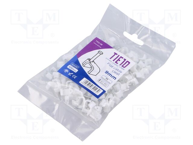 Holder; natural; for flat cable; 100pcs; with a nail