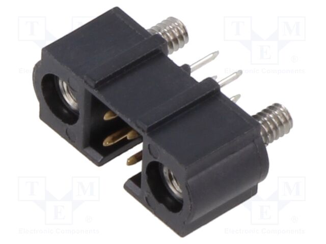 2+2 Pos. Male DIL Vertical Throughboard Conn. Jackscrews