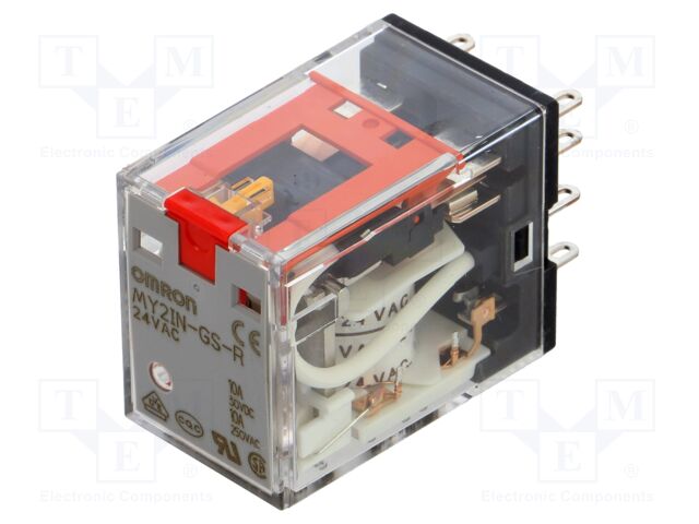 Relay: electromagnetic; DPDT; Ucoil: 24VAC; Icontacts max: 10A