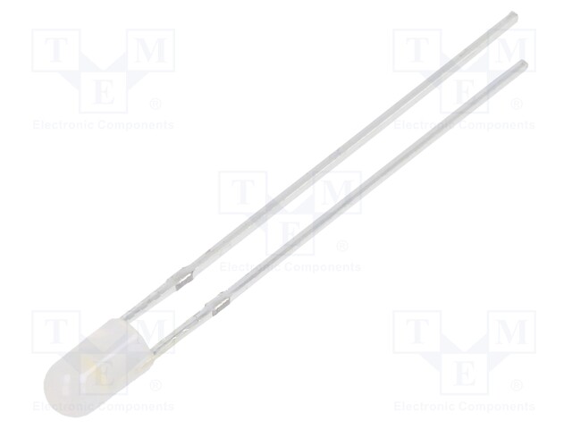 LED; 3mm; white warm; 30°; Front: convex; without flange; 6÷8lm
